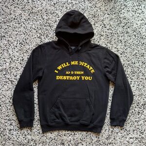 Stuntin Yoga Flame I Will Meditate And Then Destroy You Black Hoodie Mens Medium